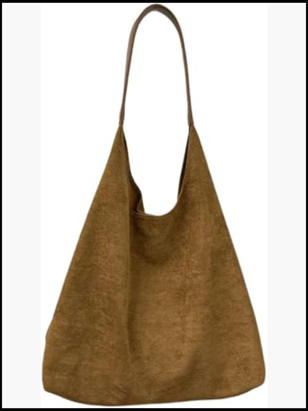 Suede Hobo Bag Spacious Tote Shoulder Bag Slouchy Retro Purse Lightweight - Picture 1 of 7